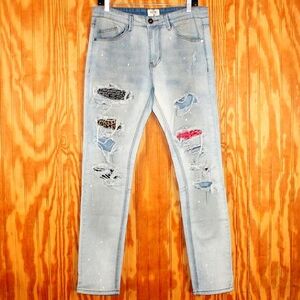 KDNK Distressed Patchwork Jeans – Men’s Size 32/32